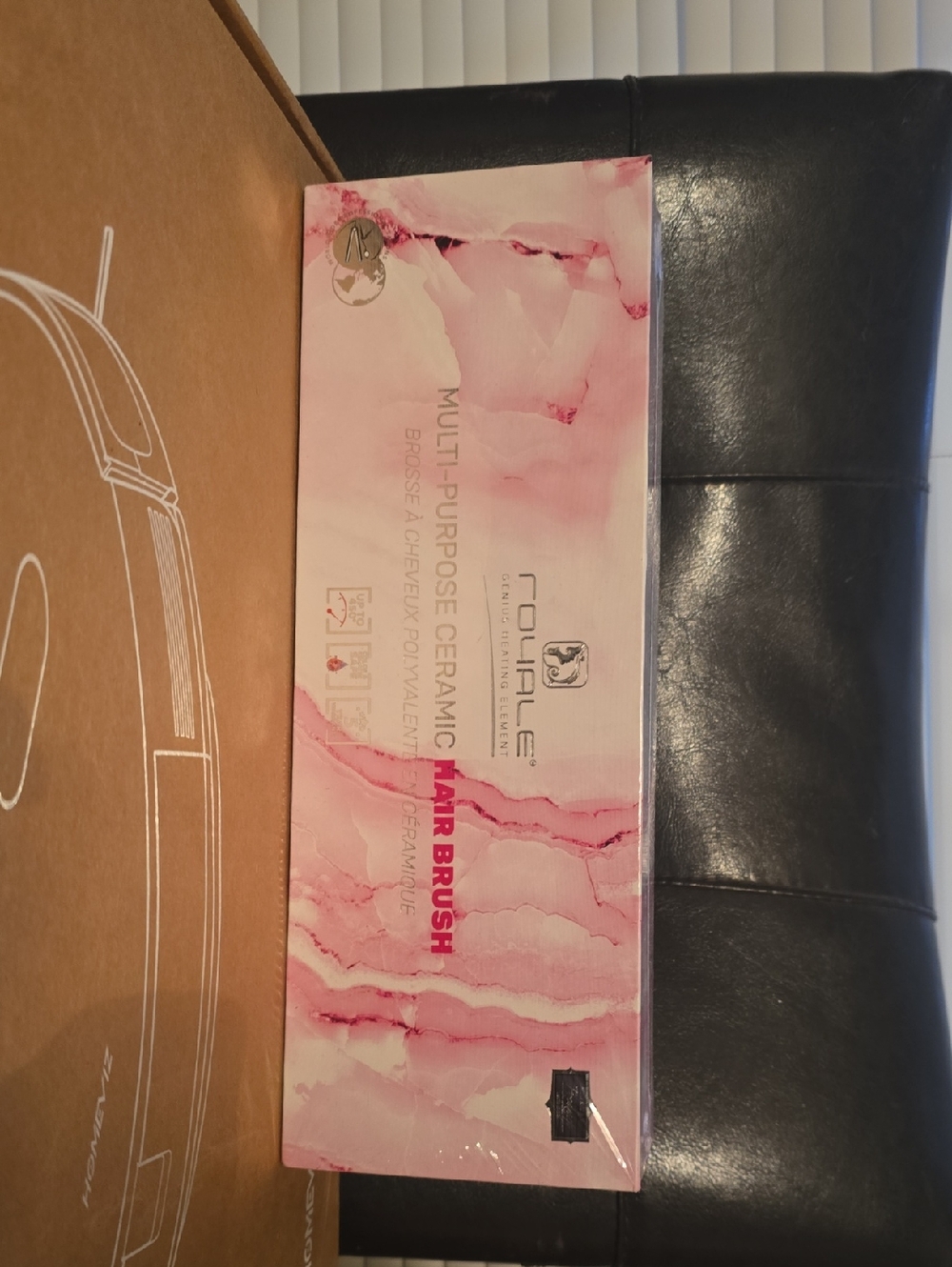 NEW sealed In Box Royale Multi-Purpose Ceramic Hair Brush - Pink Marble